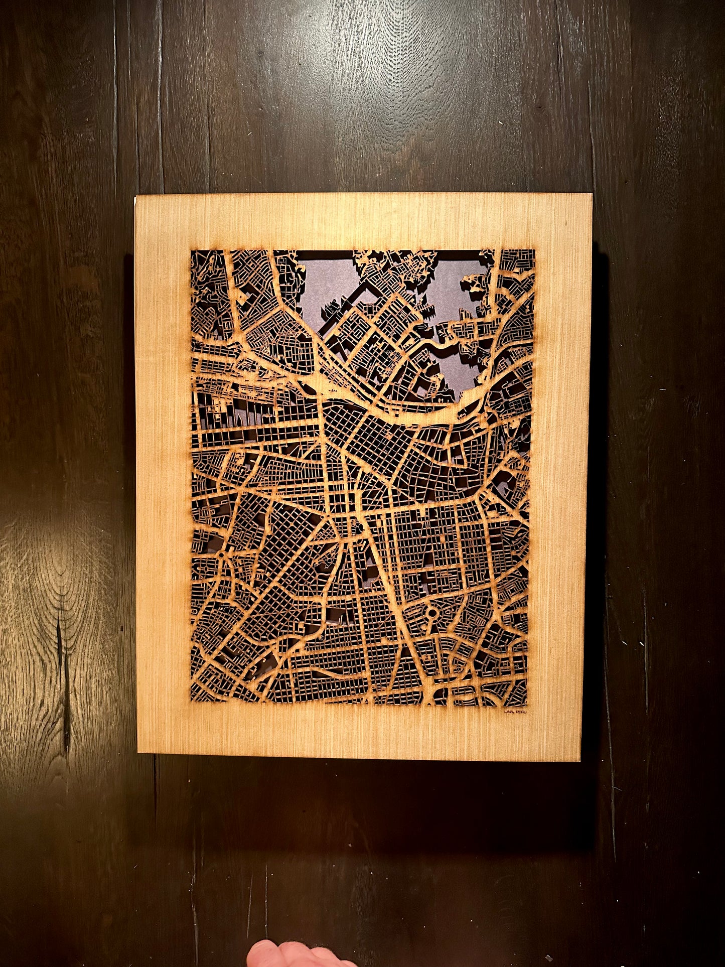 Lima, Peru City Street Map | Modern Wood Wall Art in a Minimalist design. 2 sizes