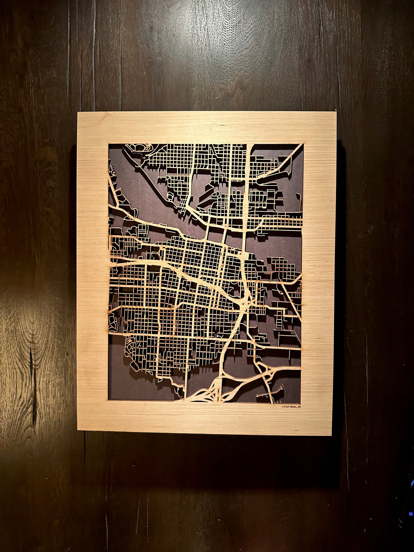 Little Rock, AR City Street Map | Modern Wood Wall Art in a Minimalist design. 2 sizes