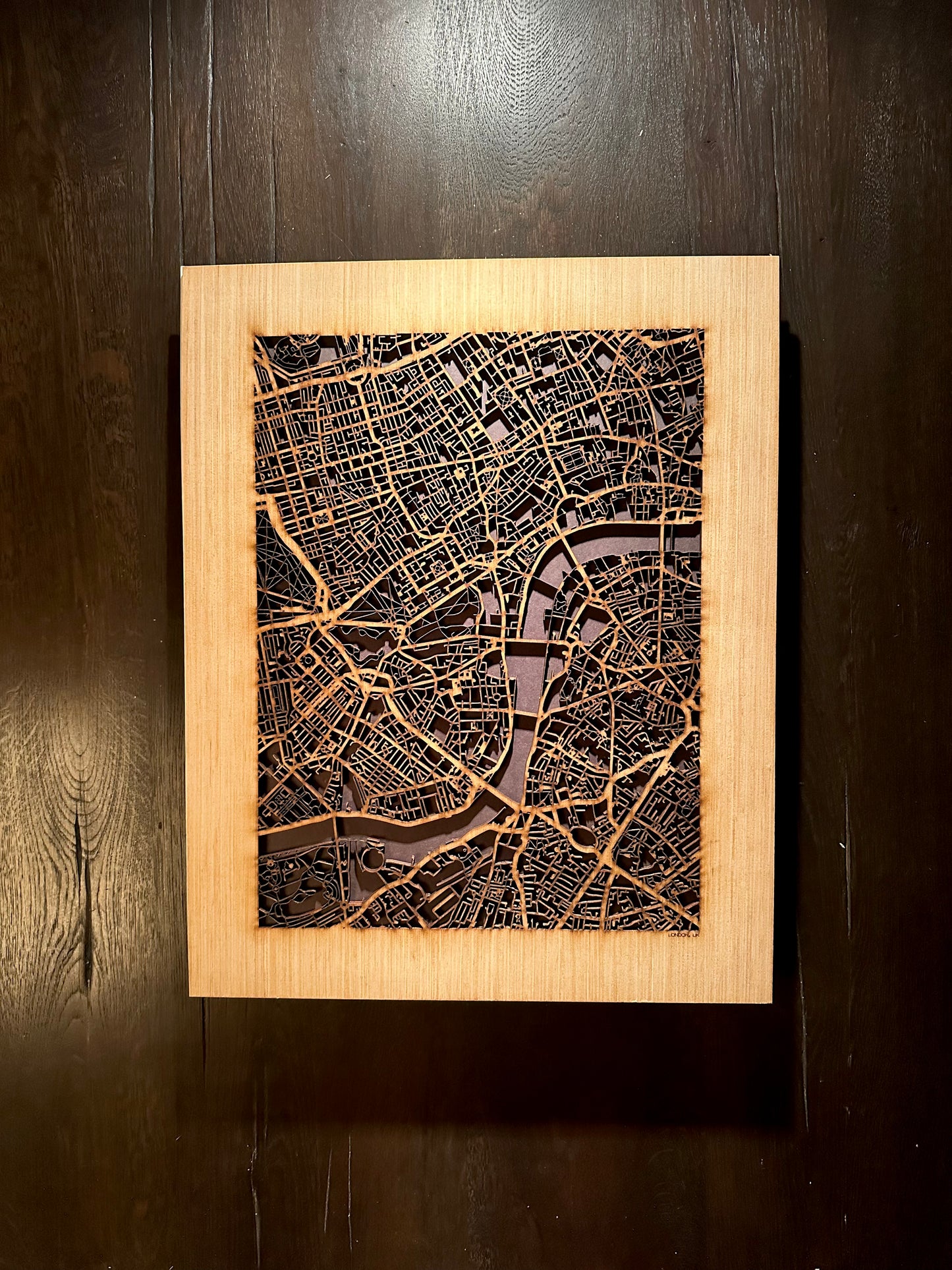 London, UK City Street Map | Modern Wood Wall Art in a Minimalist design. 2 sizes
