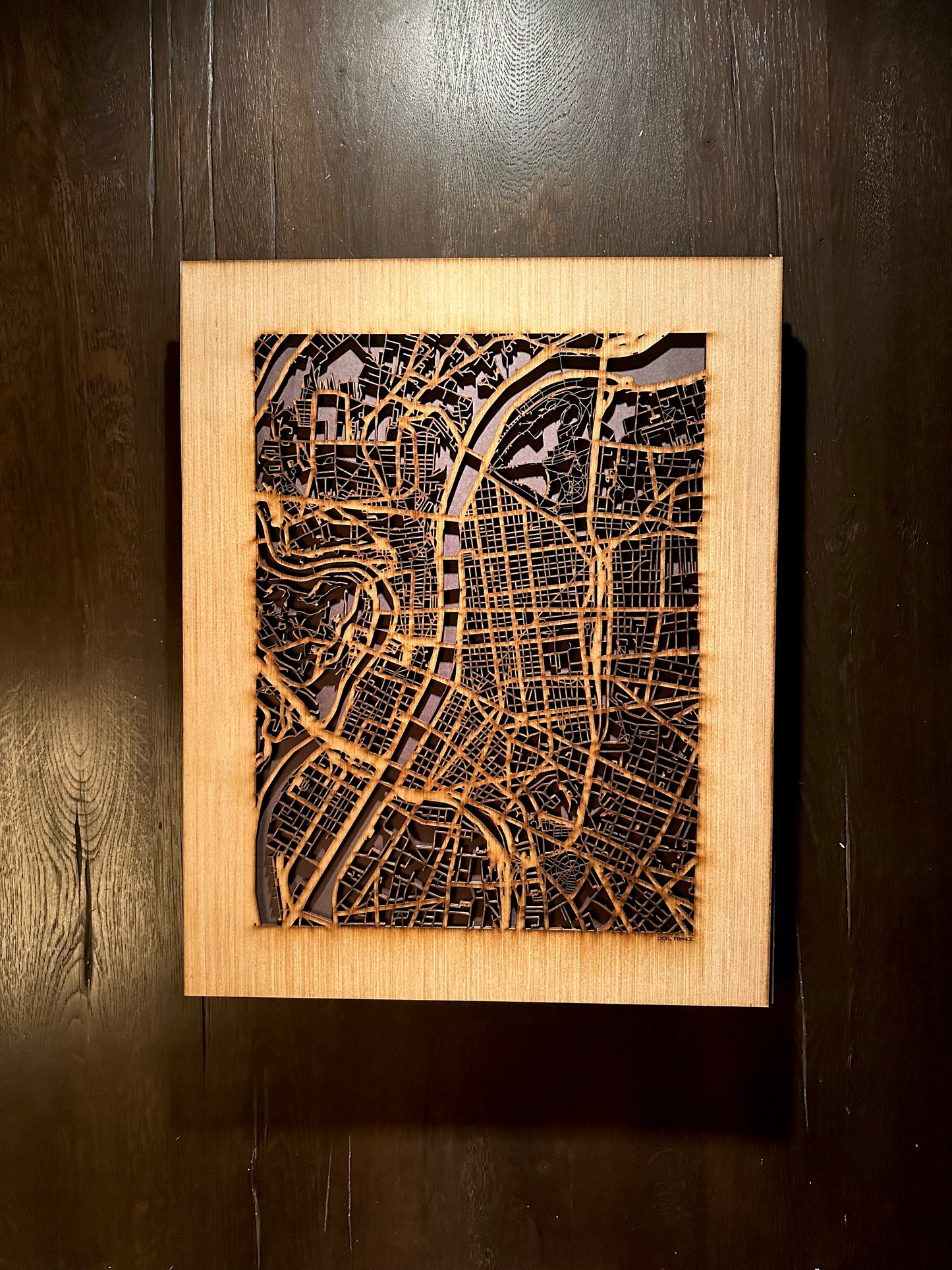 Lyon, France City Street Map | Modern Wood Wall Art in a Minimalist design. 2 sizes