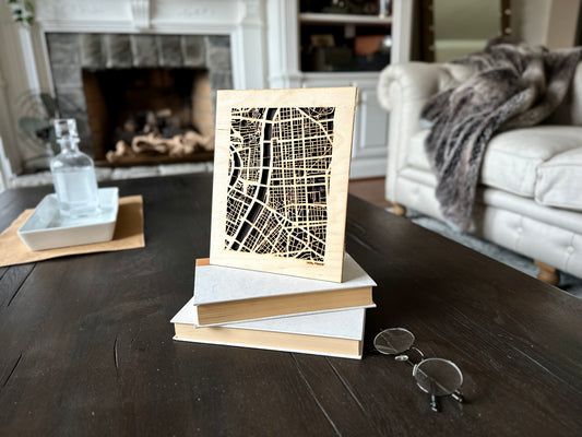 Lyon, France City Street Map | Modern Wood Wall Art in a Minimalist design. 2 sizes