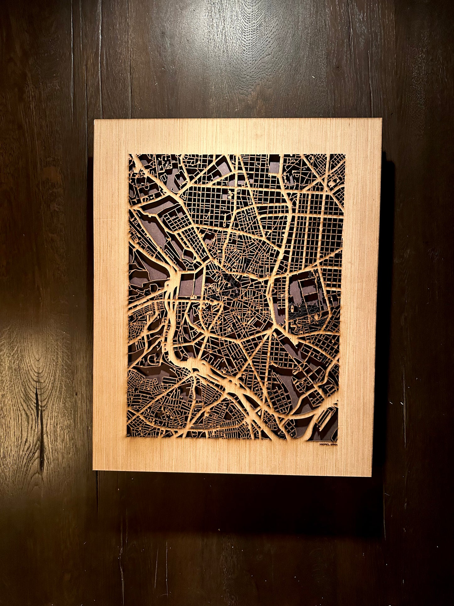 Madrid, Spain City Street Map | Modern Wood Wall Art in a Minimalist design. 2 sizes