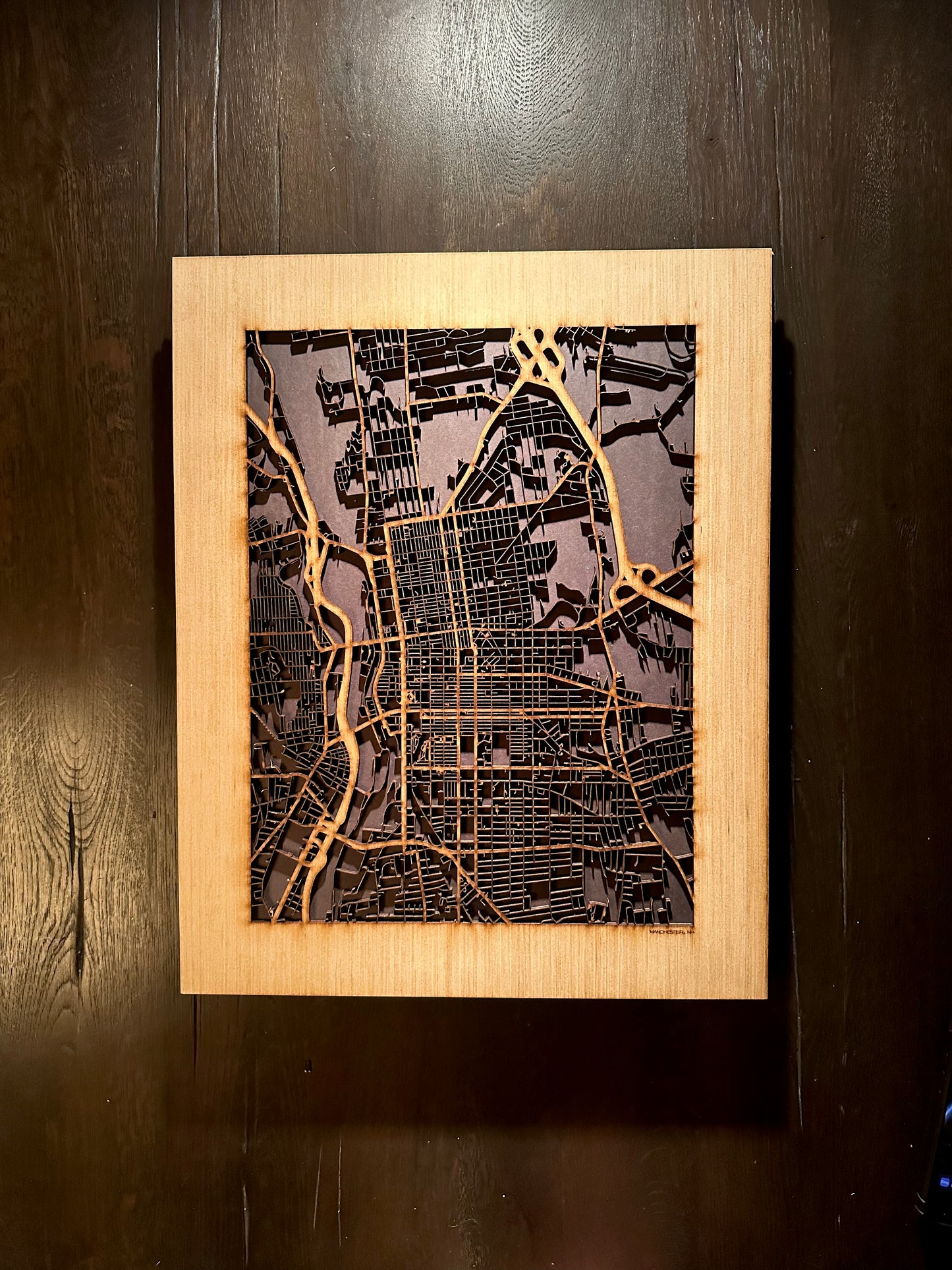 Manchester, NH City Street Map | Modern Wood Wall Art in a Minimalist design. 2 sizes