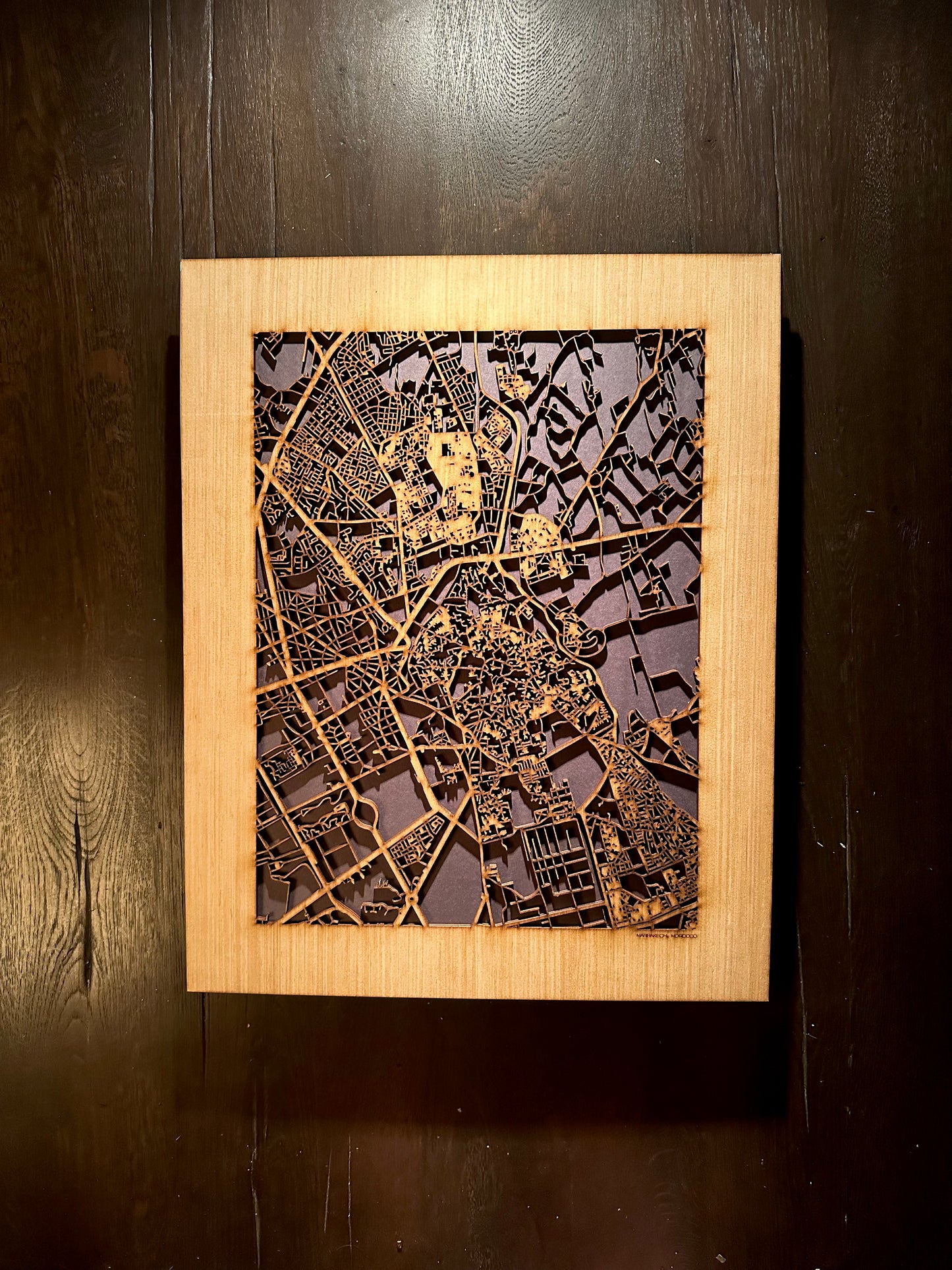 Marrakech, Morocco City Street Map | Modern Wood Wall Art in a Minimalist design. 2 sizes