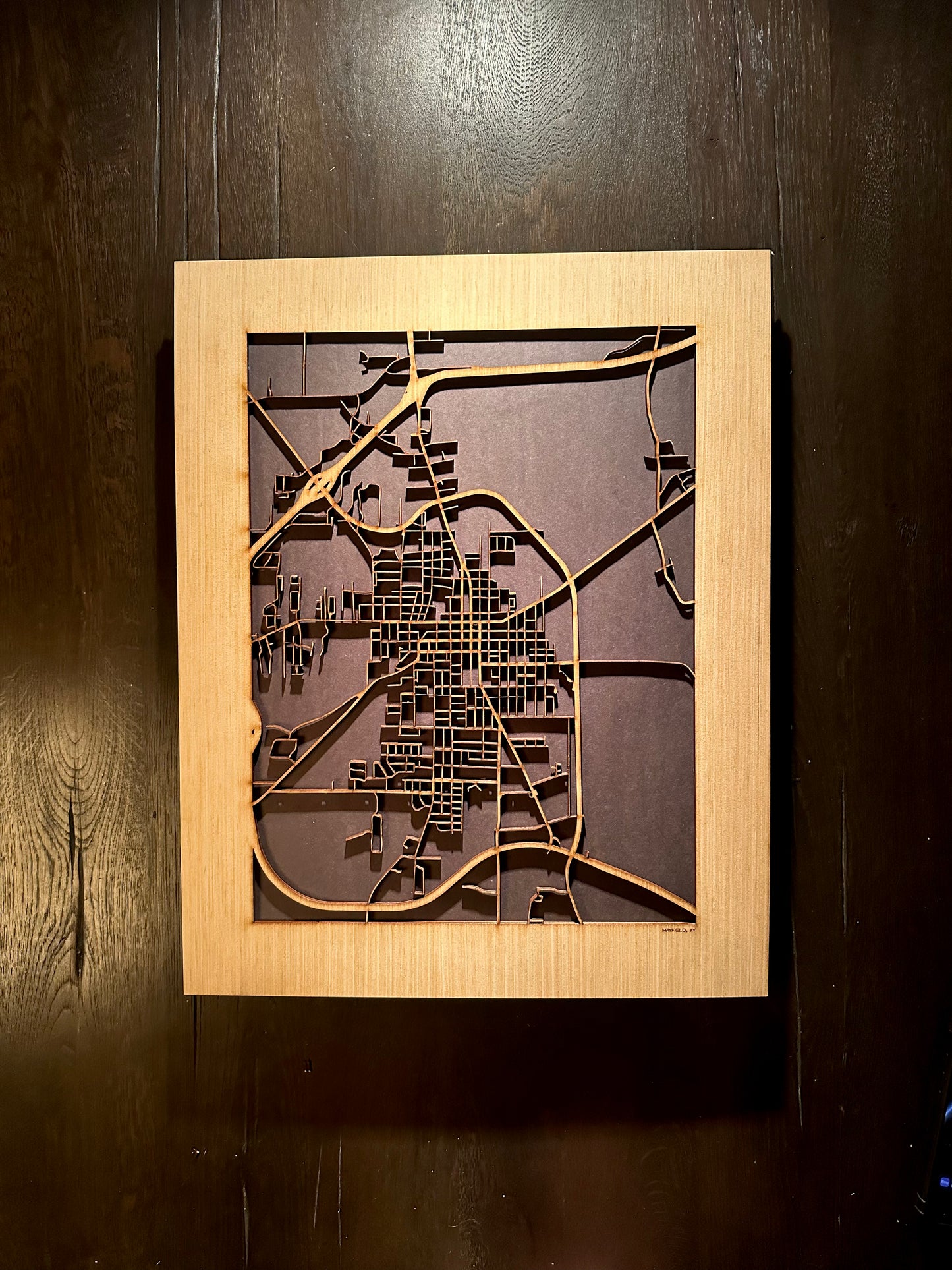 Mayfield, KY City Street Map | Modern Wood Wall Art in a Minimalist design. 2 sizes