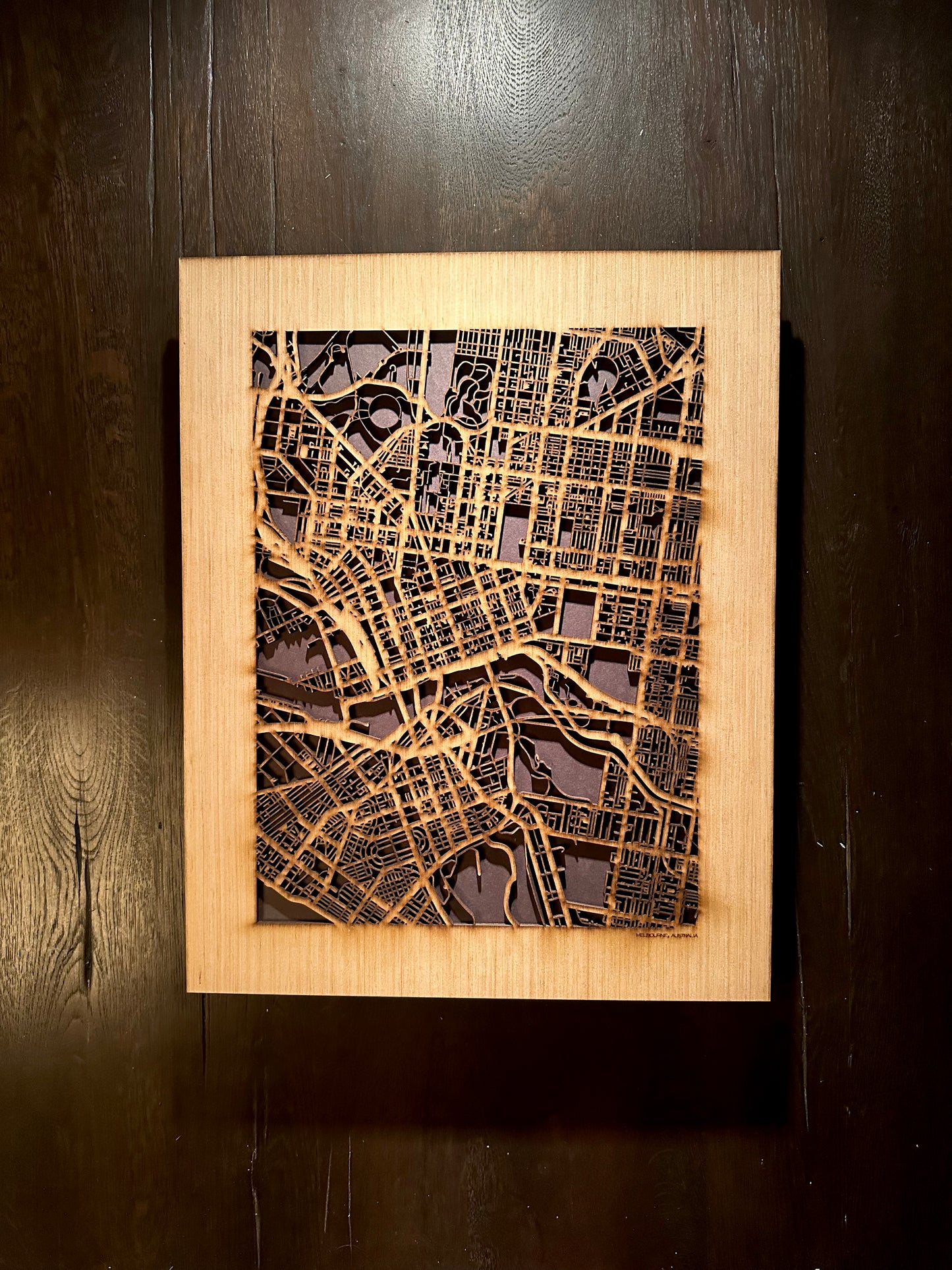 Melbourne, Australia City Street Map | Modern Wood Wall Art in a Minimalist design. 2 sizes