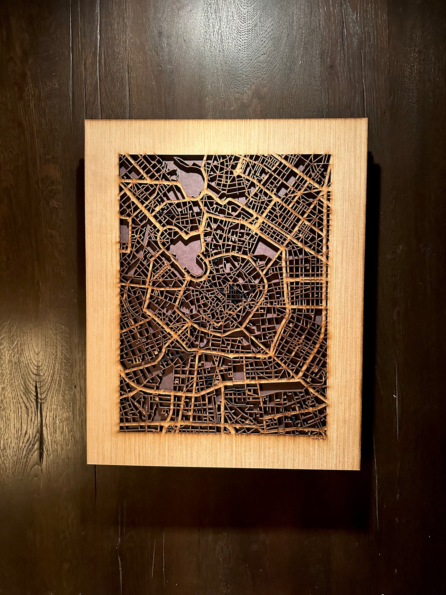 Milan, Italy City Street Map | Modern Wood Wall Art in a Minimalist design. 2 sizes