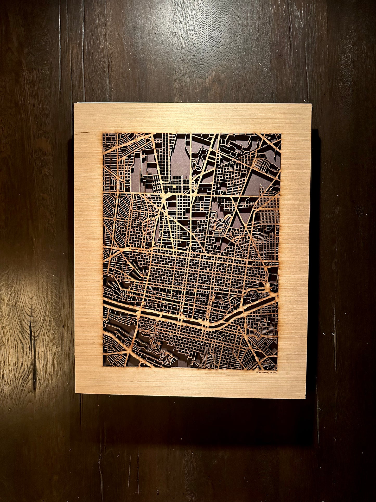 Monterrey, Mexico City Street Map | Modern Wood Wall Art in a Minimalist design. 2 sizes