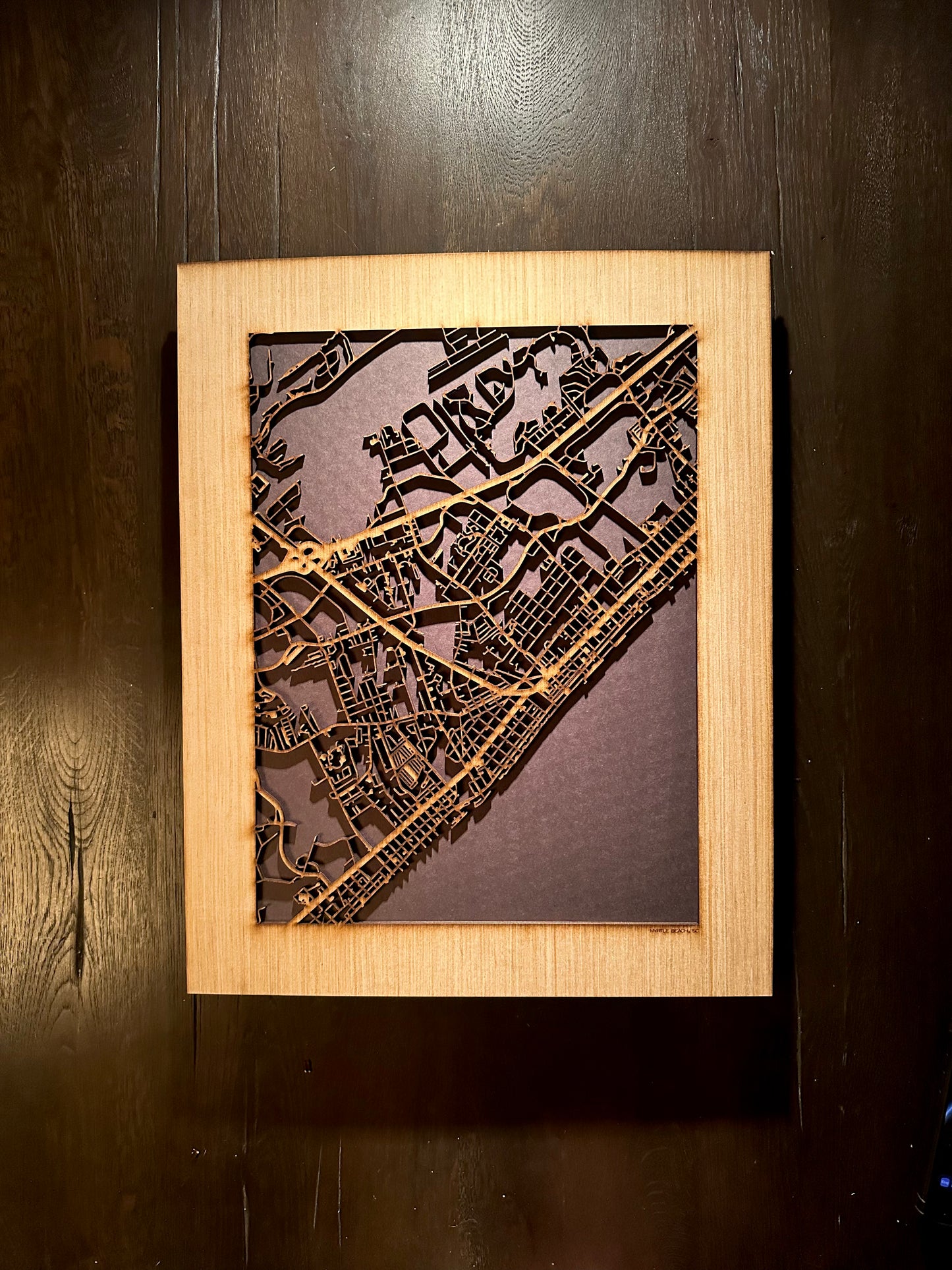 Myrtle Beach, SC City Street Map | Modern Wood Wall Art in a Minimalist design. 2 sizes