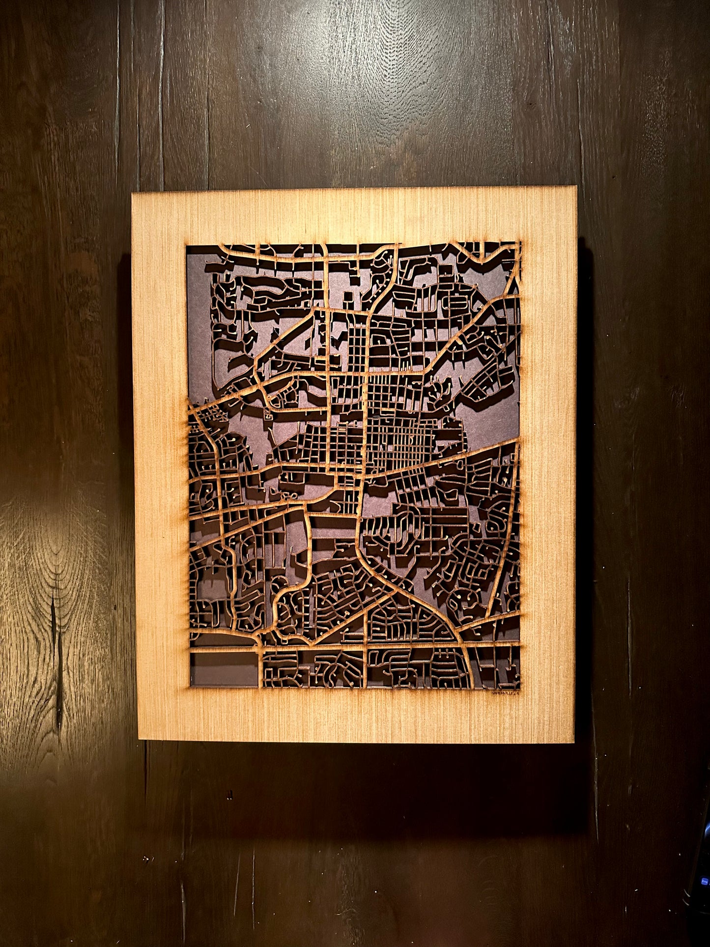 Naperville, IL City Street Map | Modern Wood Wall Art in a Minimalist design. 2 sizes