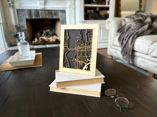 Olympia, WA City Street Map | Modern Wood Wall Art in a Minimalist design. 2 sizes