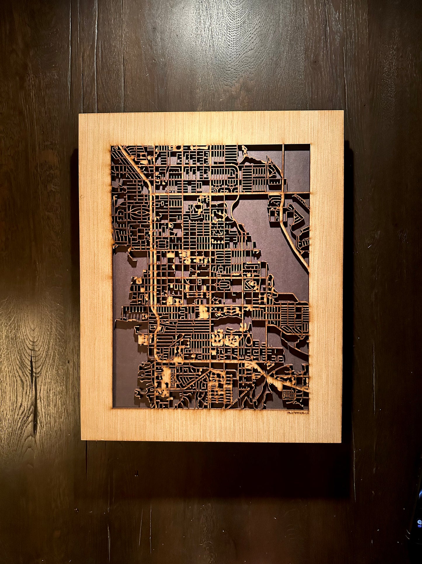 Palm Springs, CA City Street Map | Modern Wood Wall Art in a Minimalist design. 2 sizes