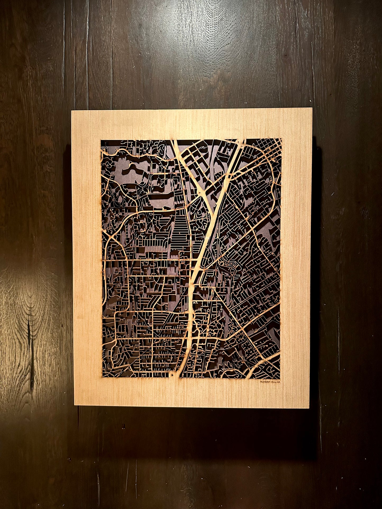 Pleasant Hill, CA City Street Map | Modern Wood Wall Art in a Minimalist design. 2 sizes