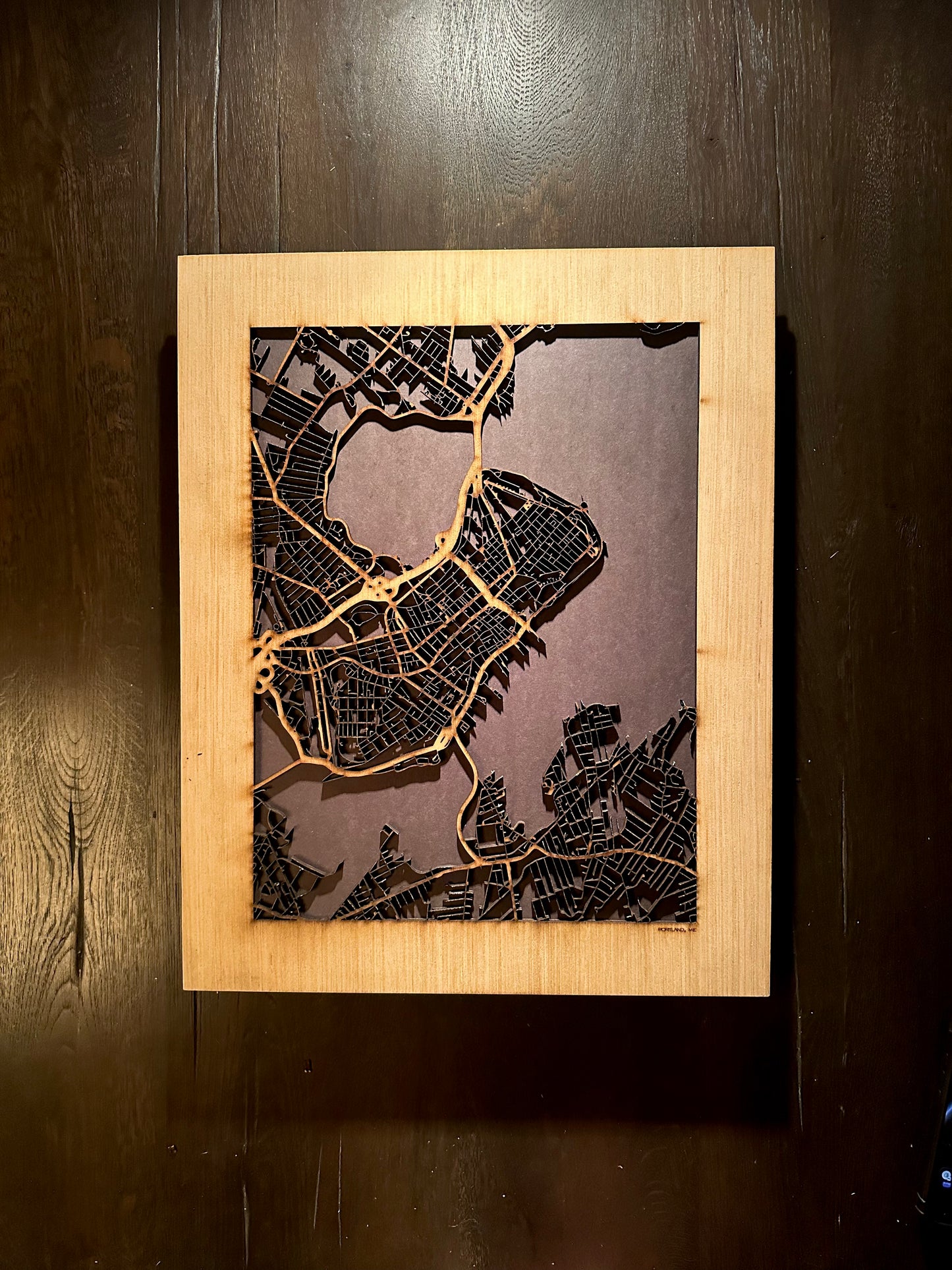 Portland, ME City Street Map | Modern Wood Wall Art in a Minimalist design. 2 sizes