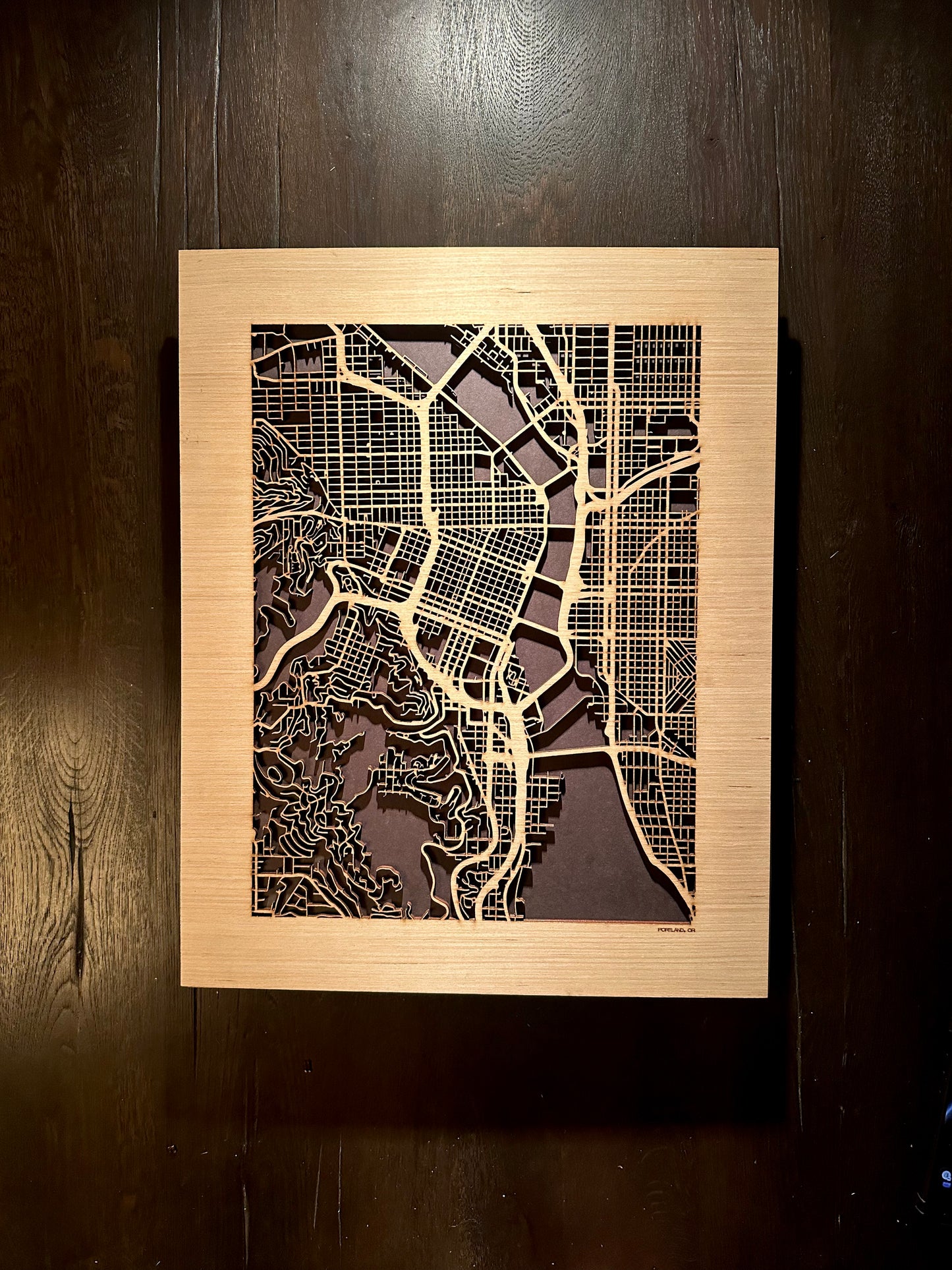 Portland, OR City Street Map | Modern Wood Wall Art in a Minimalist design. 3 sizes