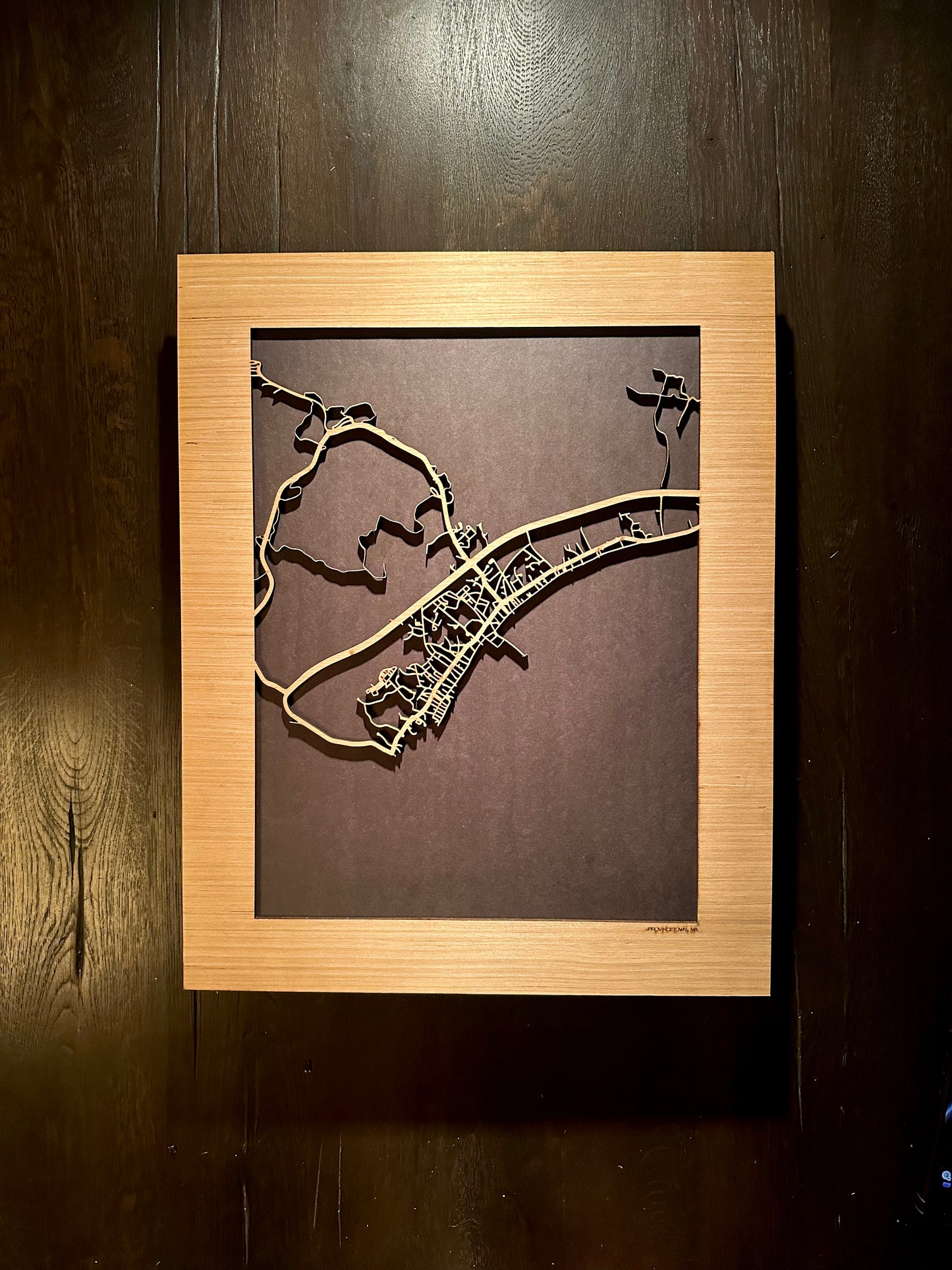 Provincetown, MA City Street Map | Modern Wood Wall Art in a Minimalist design. 2 sizes