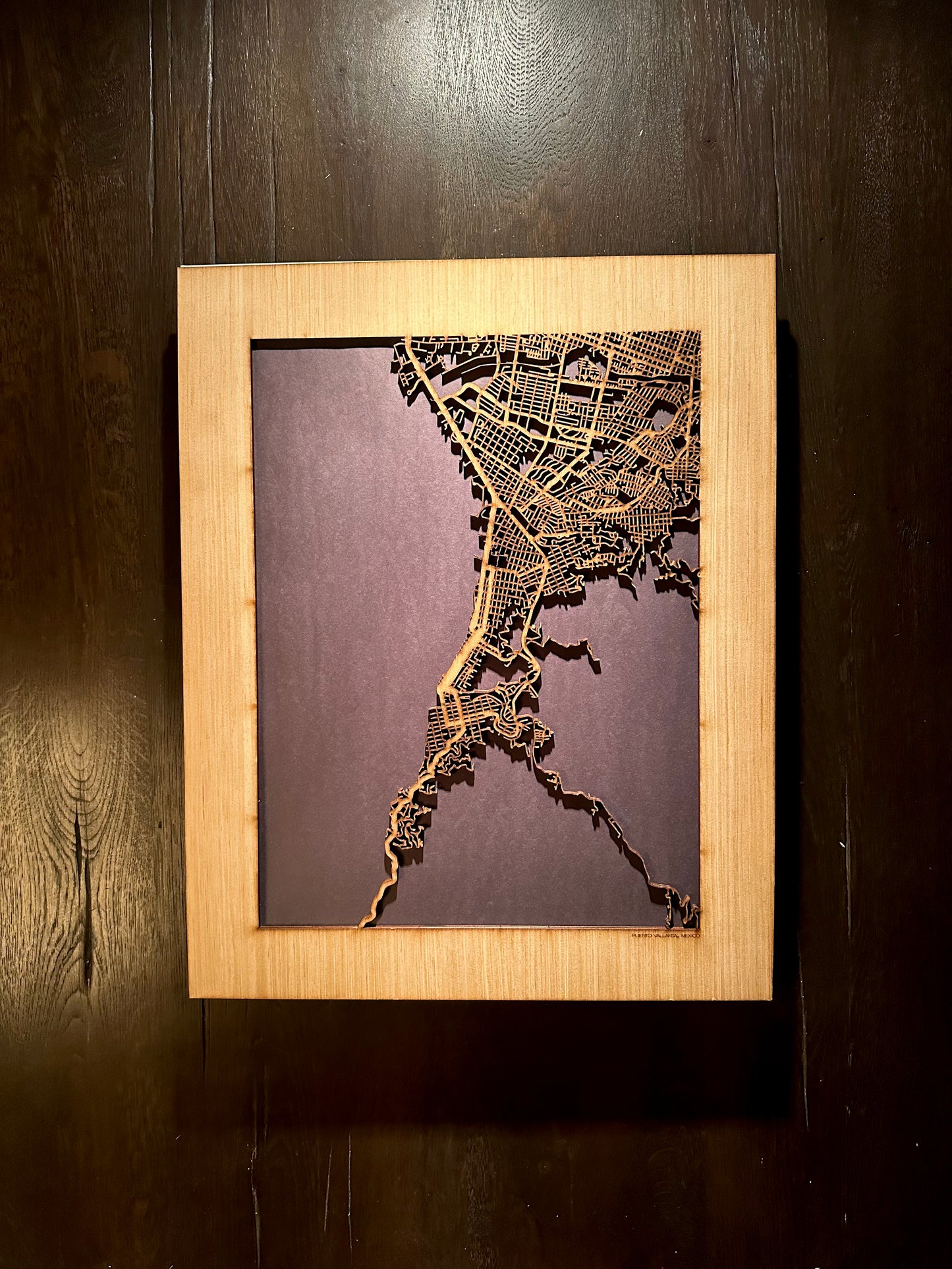 Puerto Vallarta, Mexico City Street Map | Modern Wood Wall Art in a Minimalist design. 2 sizes