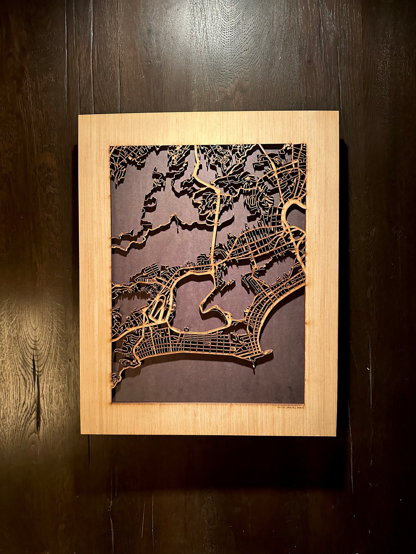 Rio de Janeiro, Brazil City Street Map | Modern Wood Wall Art in a Minimalist design. 2 sizes