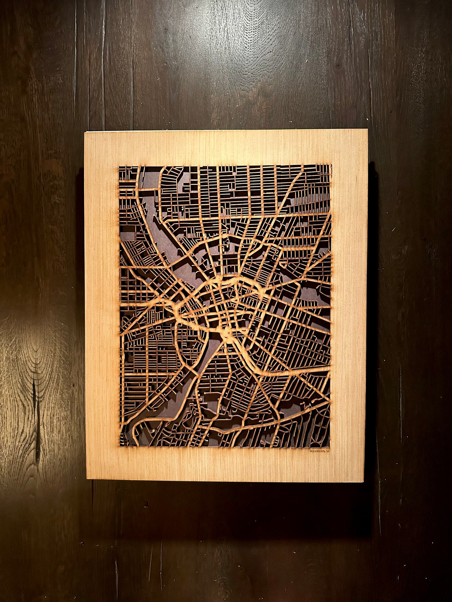 Rochester, NY City Street Map | Modern Wood Wall Art in a Minimalist design. 2 sizes