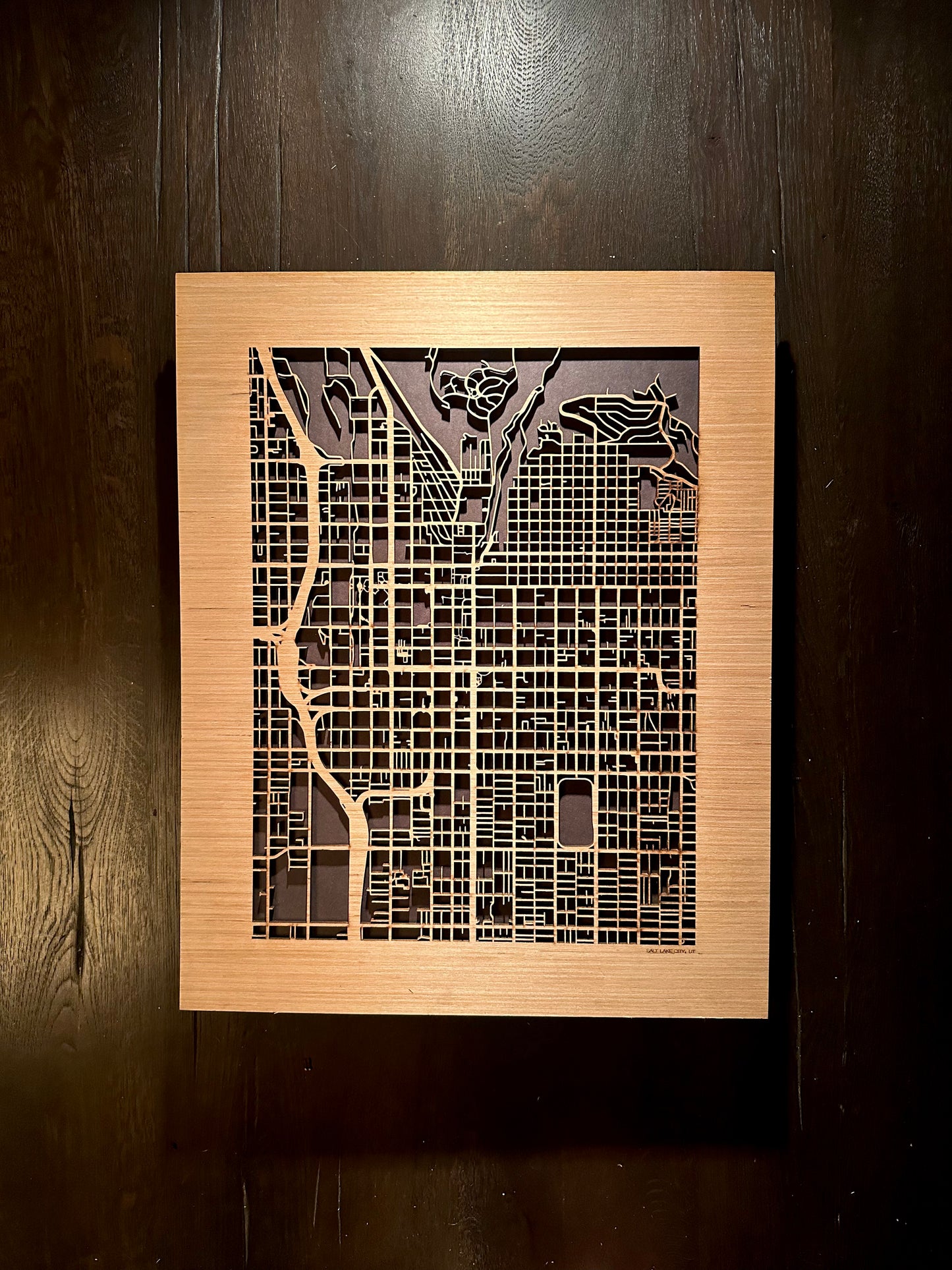 Salt Lake City, UT City Street Map | Modern Wood Wall Art in a Minimalist design. 3 sizes