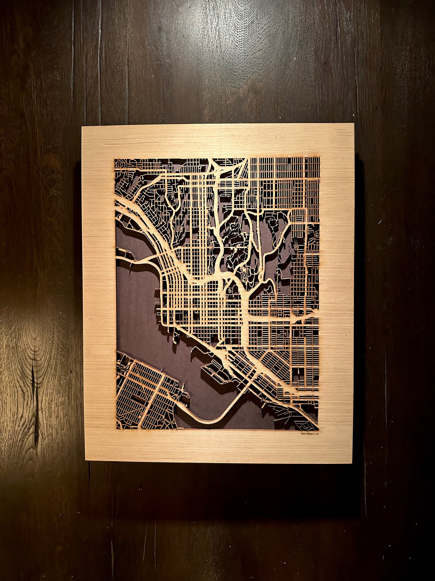 San Diego, CA City Street Map | Modern Wood Wall Art in a Minimalist design. 2 sizes