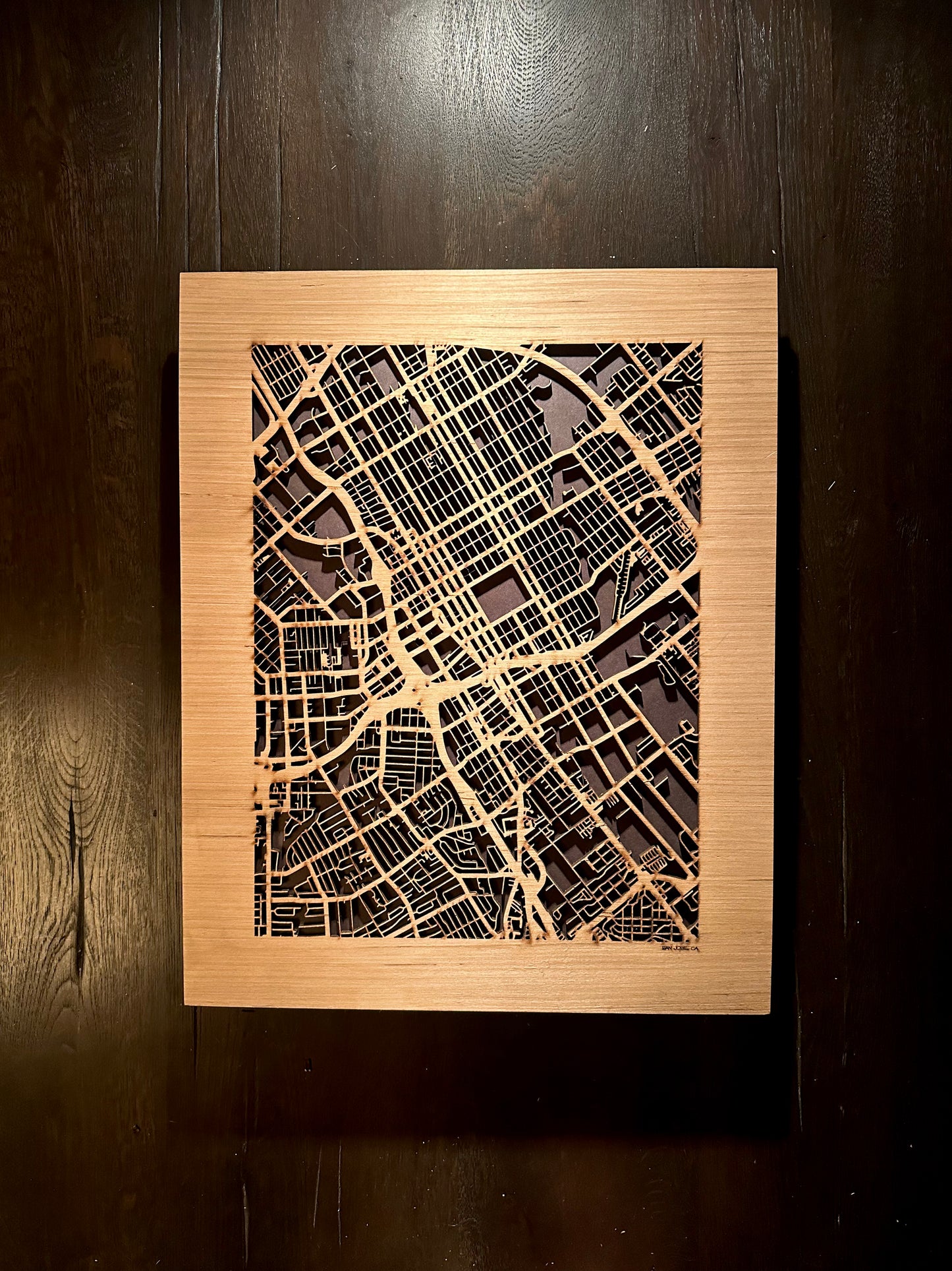 San Jose, CA City Street Map | Modern Wood Wall Art in a Minimalist design. 2 sizes