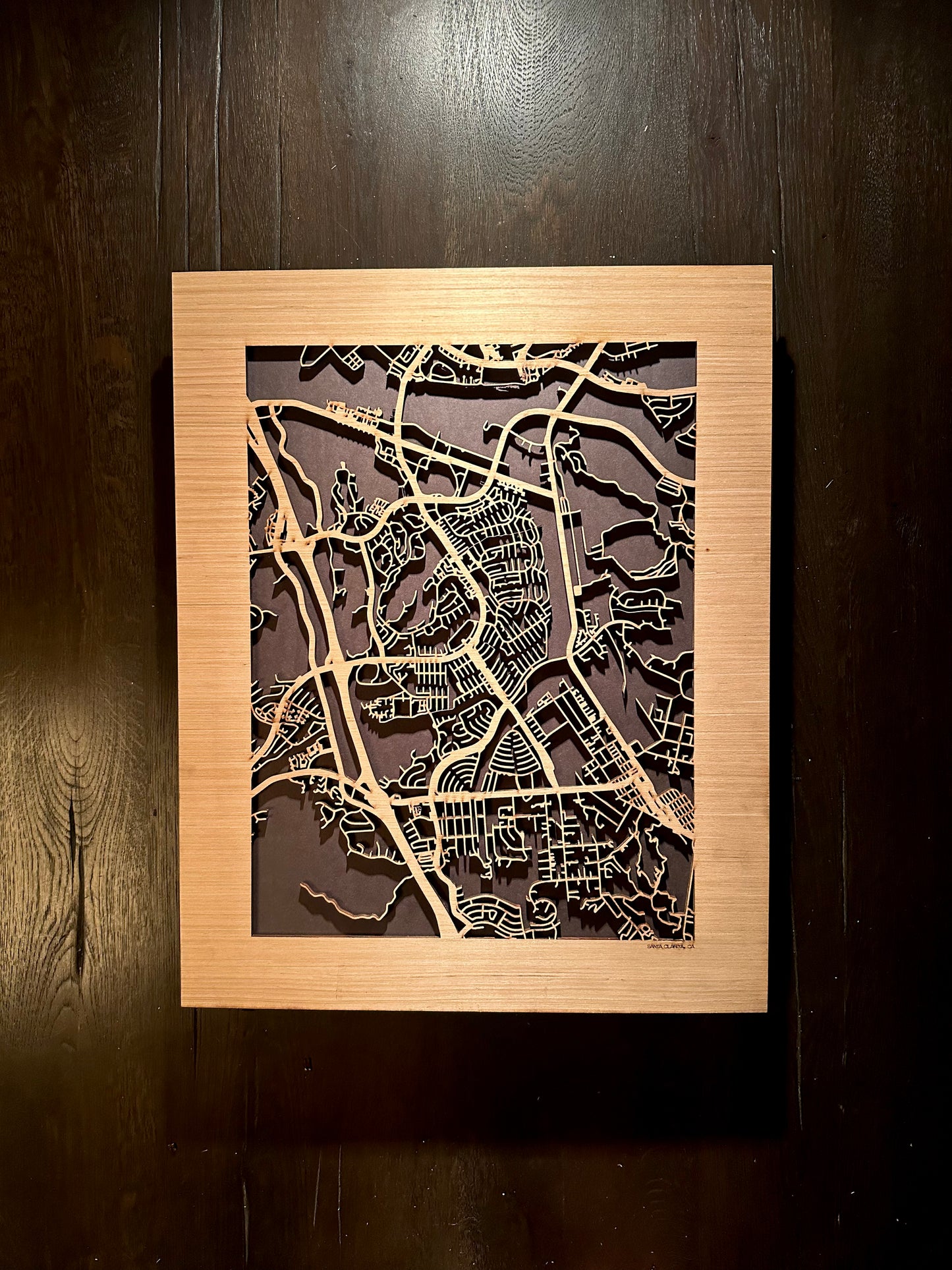 Santa Clarita, CA City Street Map | Modern Wood Wall Art in a Minimalist design. 2 sizes