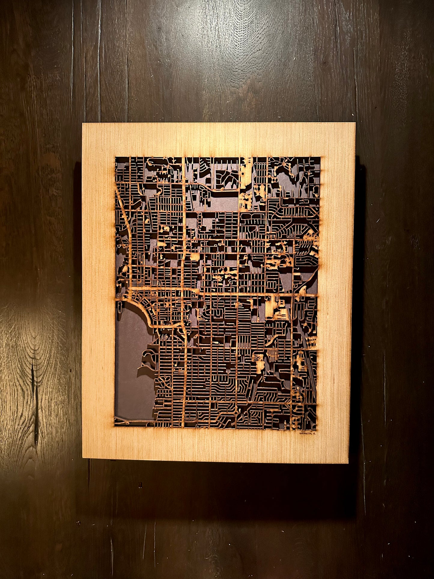 Sarasota, FL City Street Map | Modern Wood Wall Art in a Minimalist design. 2 sizes