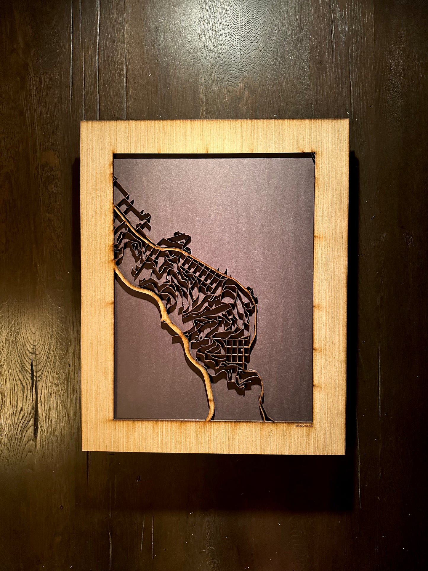 Sausalito, CA City Street Map | Modern Wood Wall Art in a Minimalist design. 2 sizes