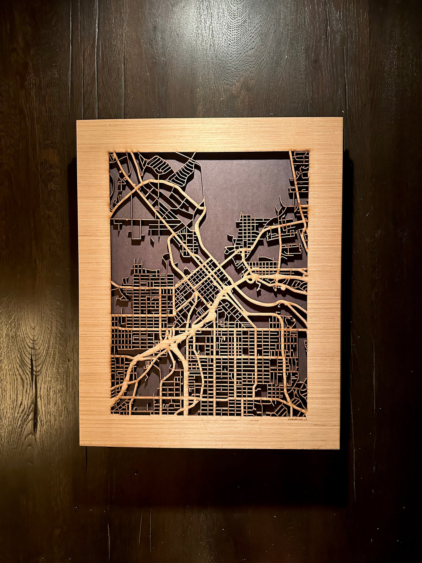 Shreveport, LA City Street Map | Modern Wood Wall Art in a Minimalist design. 2 sizes