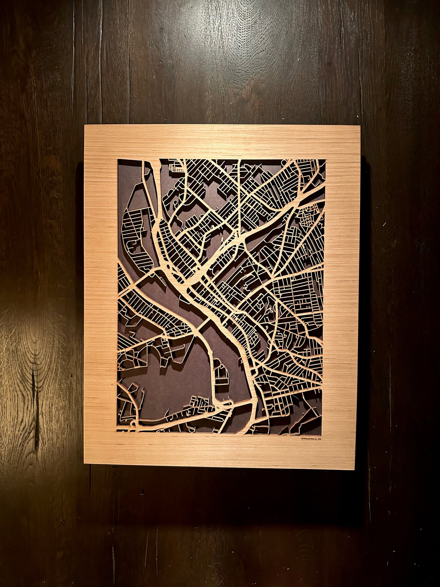 Springfield, MA City Street Map | Modern Wood Wall Art in a Minimalist design. 2 sizes