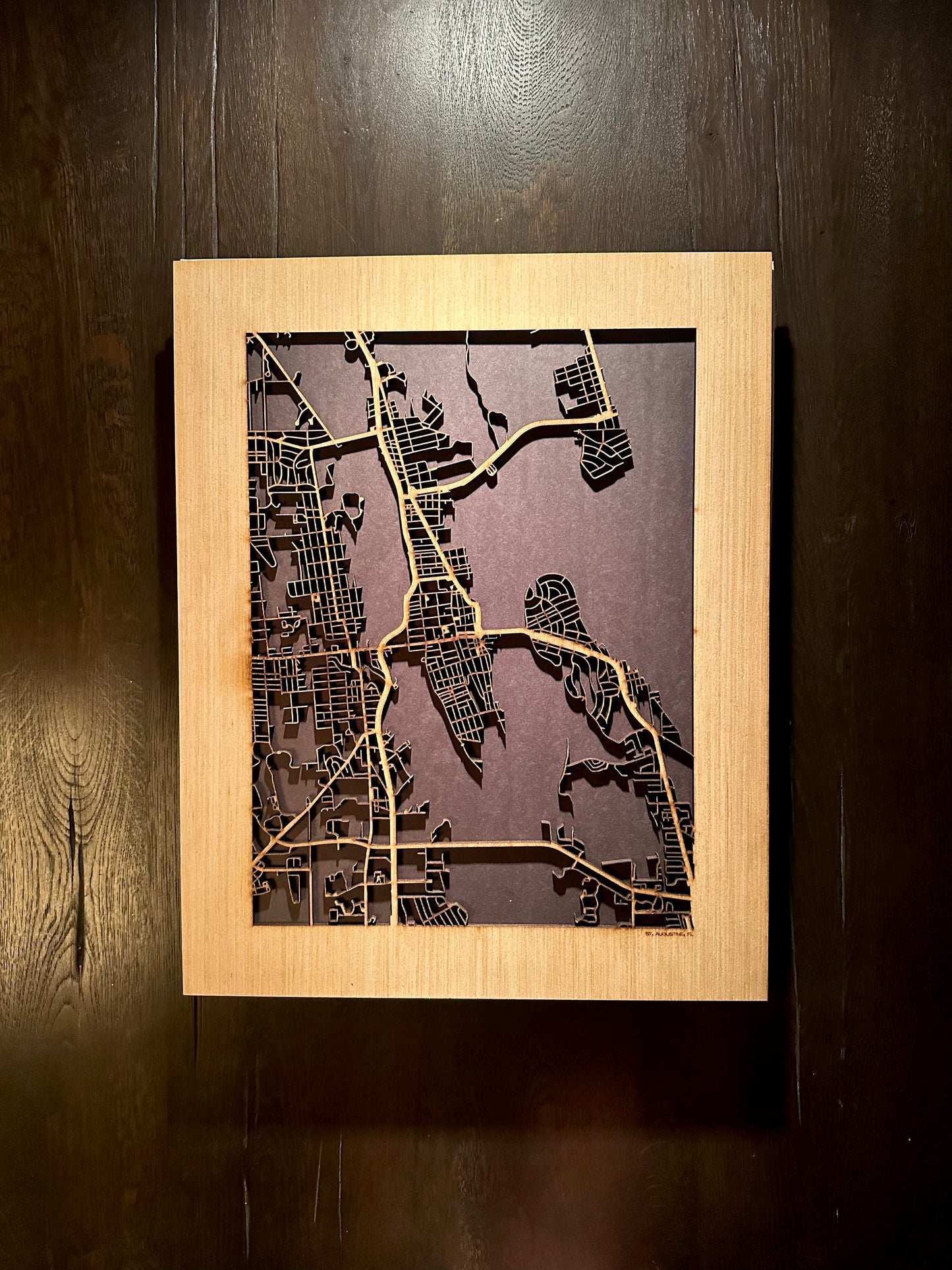 St. Augustine, FL City Street Map | Modern Wood Wall Art in a Minimalist design. 2 sizes
