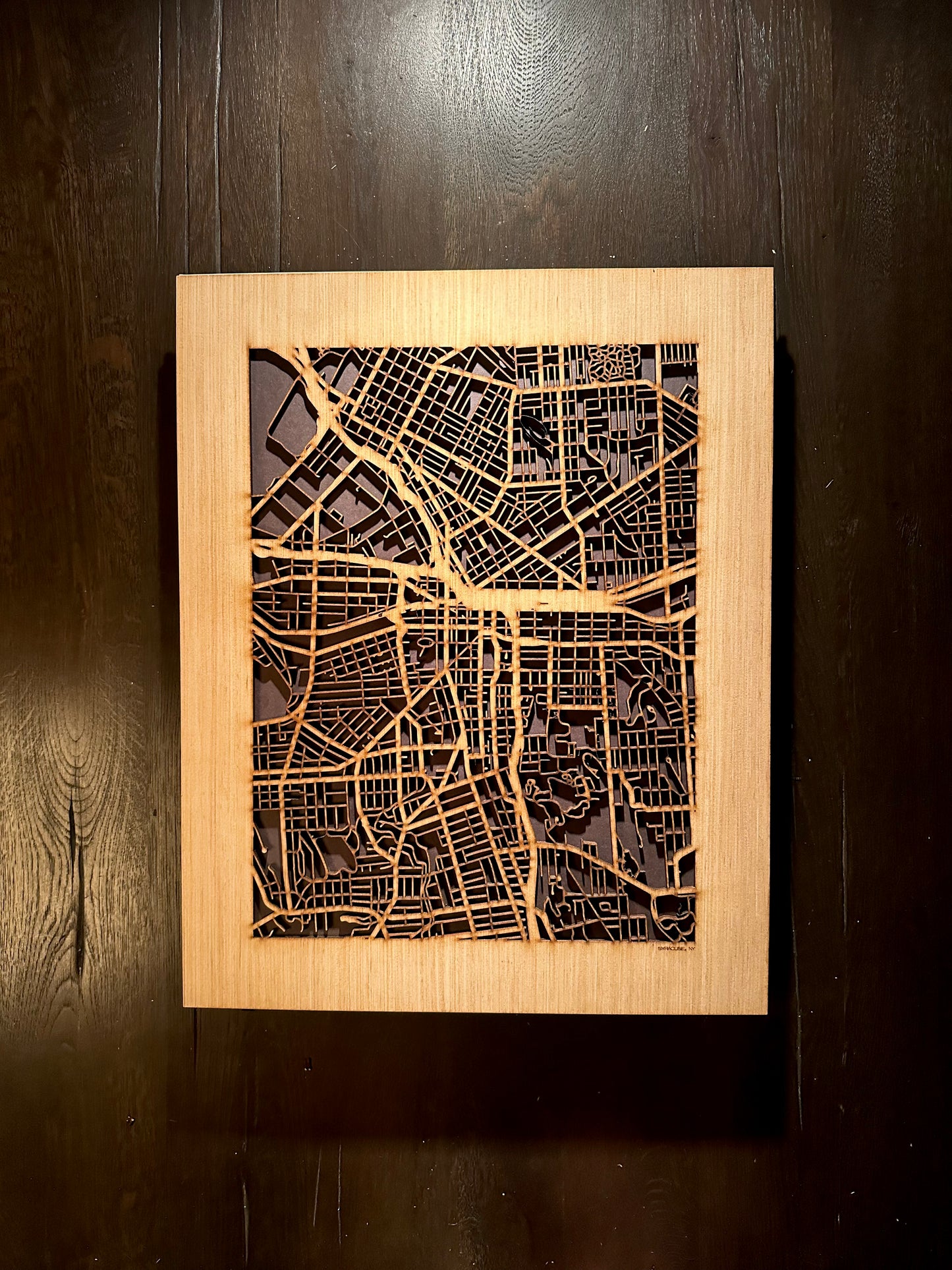 Syracuse, NY City Street Map | Modern Wood Wall Art in a Minimalist design. 2 sizes
