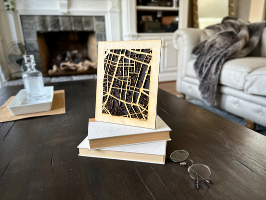 Taipei, Taiwan City Street Map | Modern Wood Wall Art in a Minimalist design. 2 sizes