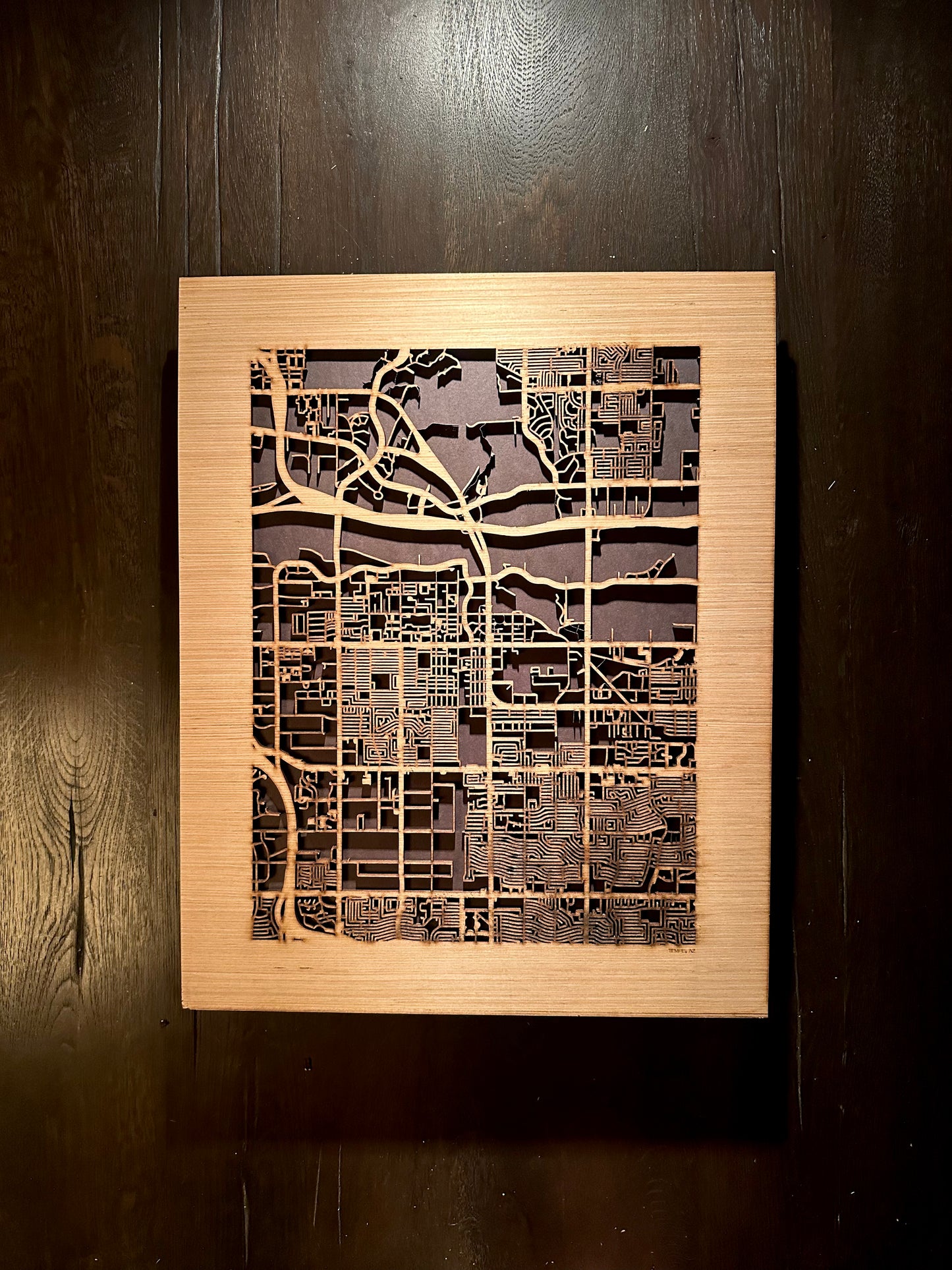 Tempe, AZ City Street Map | Modern Wood Wall Art in a Minimalist design. 2 sizes