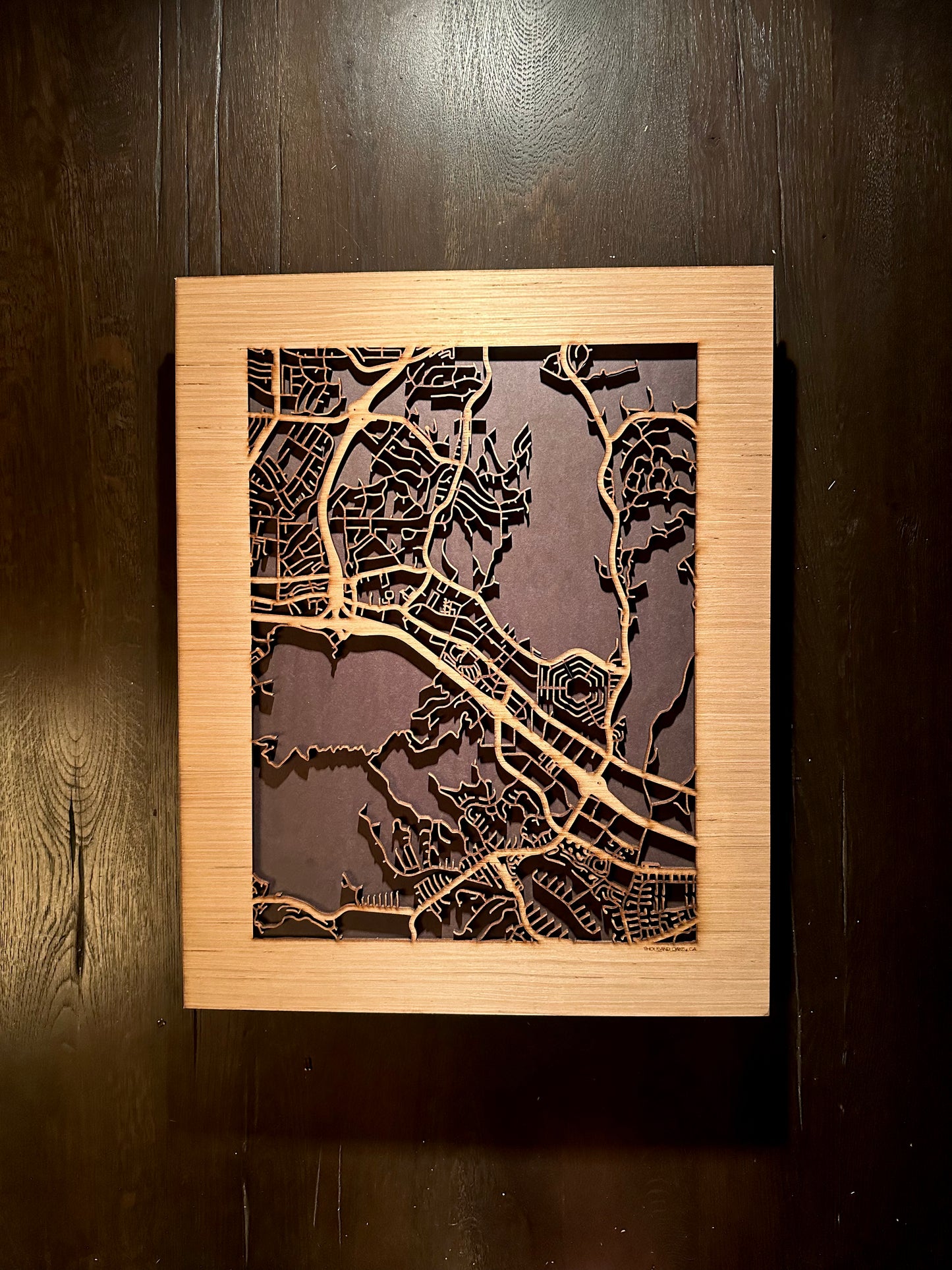 Thousand Oaks, CA City Street Map | Modern Wood Wall Art in a Minimalist design. 2 sizes