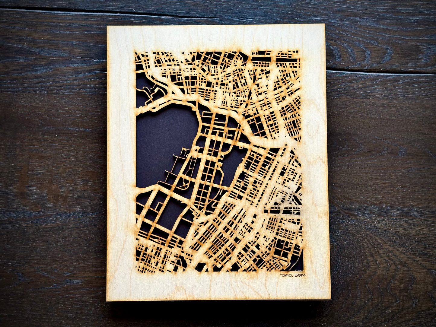 Tokyo, Japan City Street Map | Modern Wood Wall Art in a Minimalist design. 2 sizes