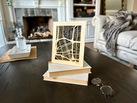 Tulsa, OK City Street Map | Modern Wood Wall Art in a Minimalist design. 2 sizes