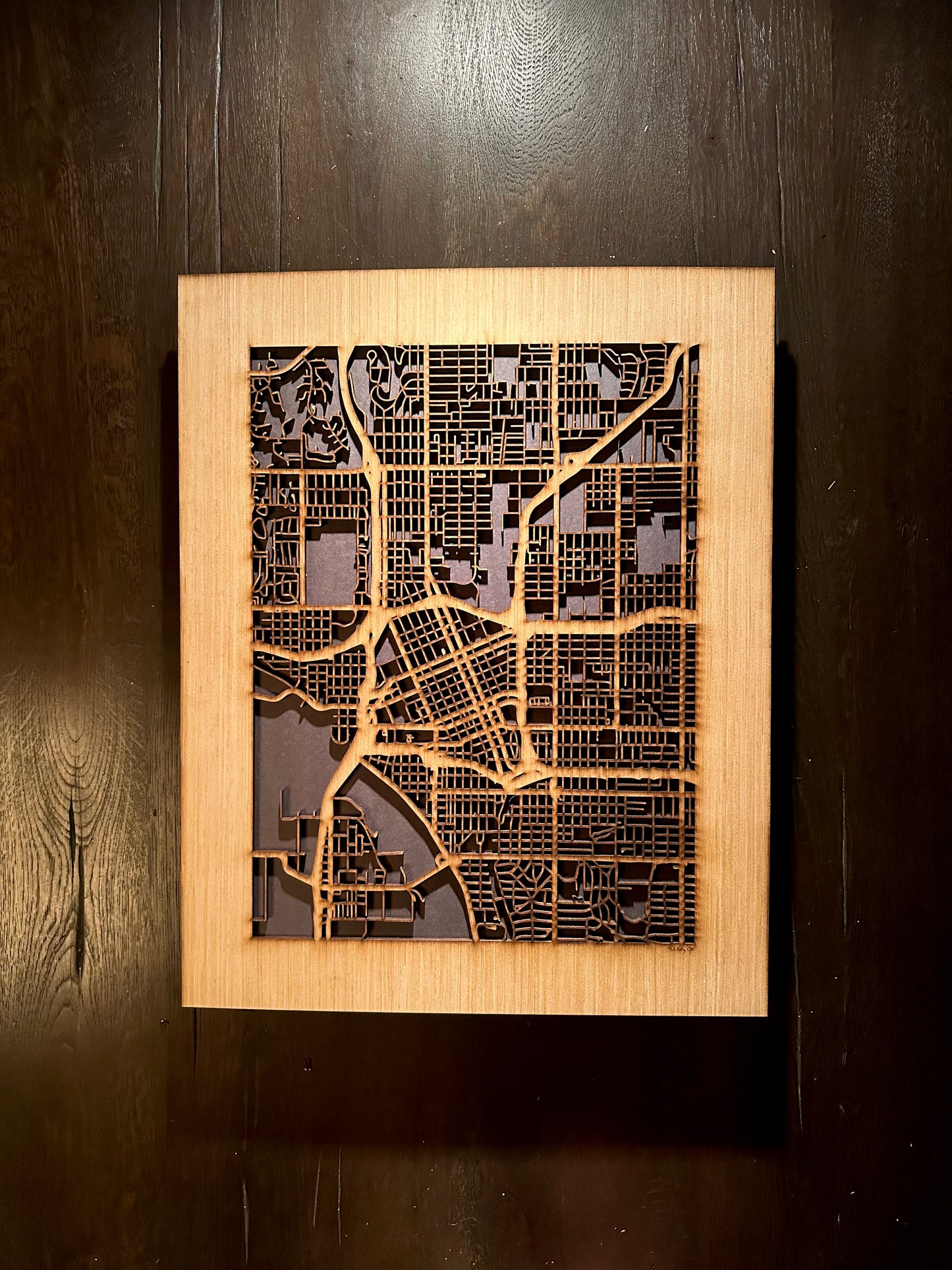 Tulsa, OK City Street Map | Modern Wood Wall Art in a Minimalist design. 2 sizes