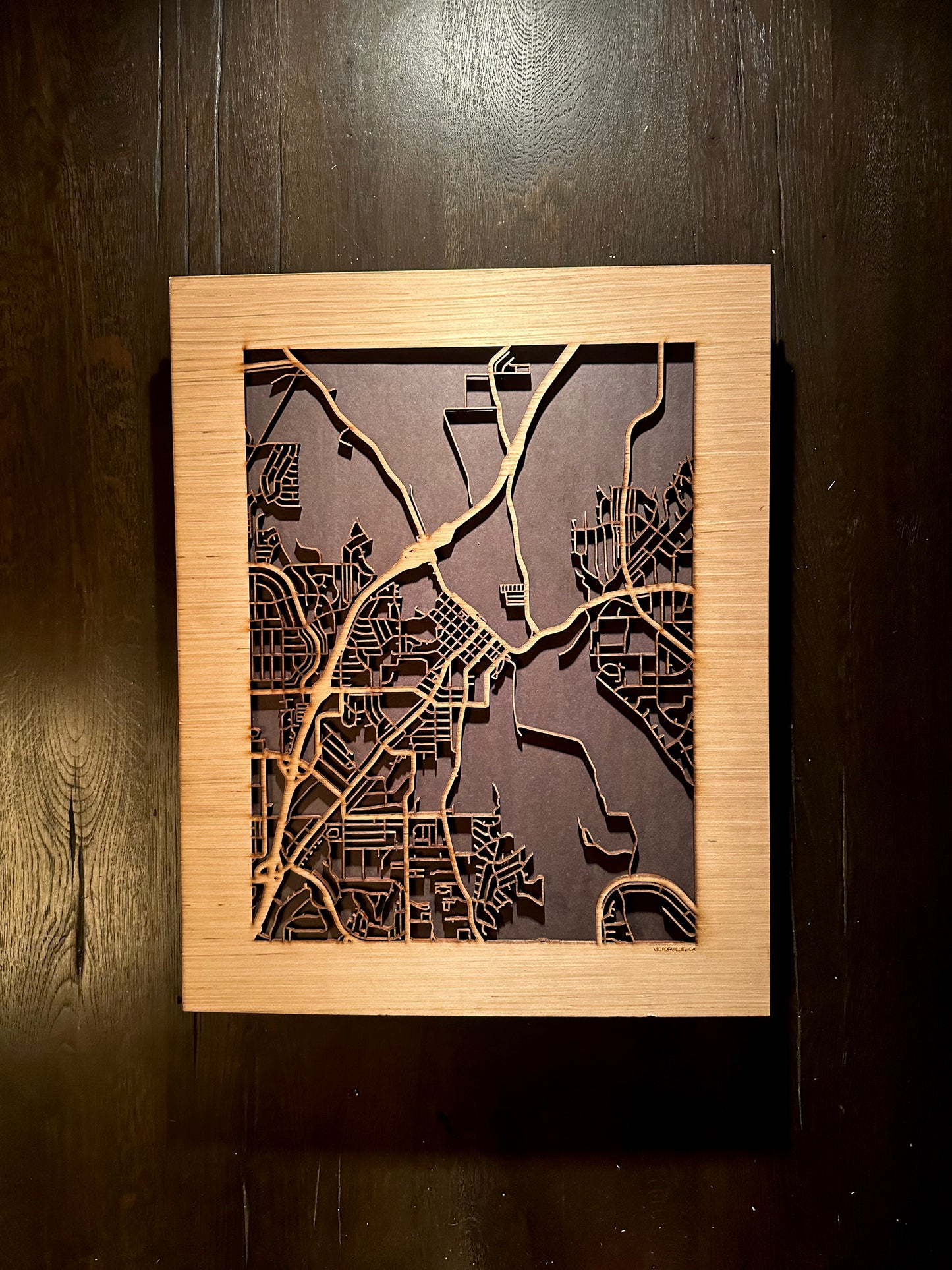 Victorville, CA City Street Map | Modern Wood Wall Art in a Minimalist design. 2 sizes