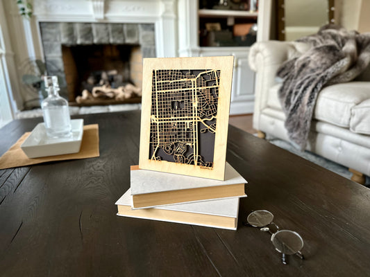 Wilmington, NC City Street Map | Modern Wood Wall Art in a Minimalist design. 2 sizes