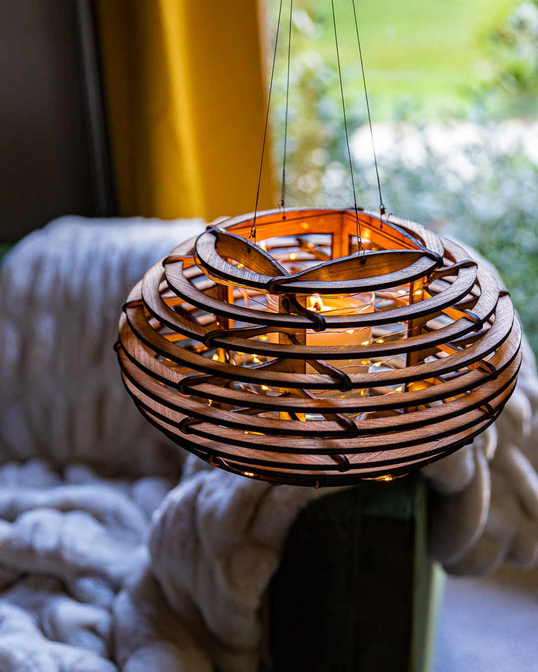 Mid-Century Modern Lantern Brings a Calm Vibe into Your Space. Inspired by Nature, this Nest lamp lights any room to create a retreat!