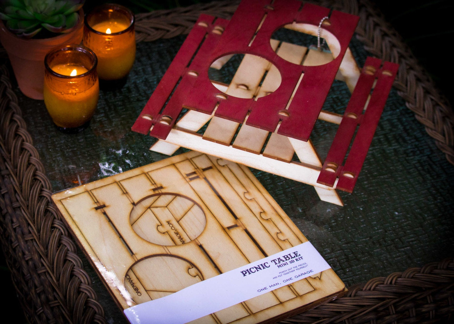 Beer Holder or Condiment Rack, A Mini Picnic Table 3D Kit. Useful Centerpiece and Coaster!