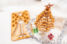 Load image into Gallery viewer, Christmas Tree Kit. Miniature Wooden desktop tree. 3D puzzle for the home or office.