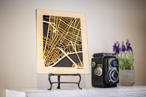Custom Street Maps, 8x10" and 16x20" Wooden Street Cutouts