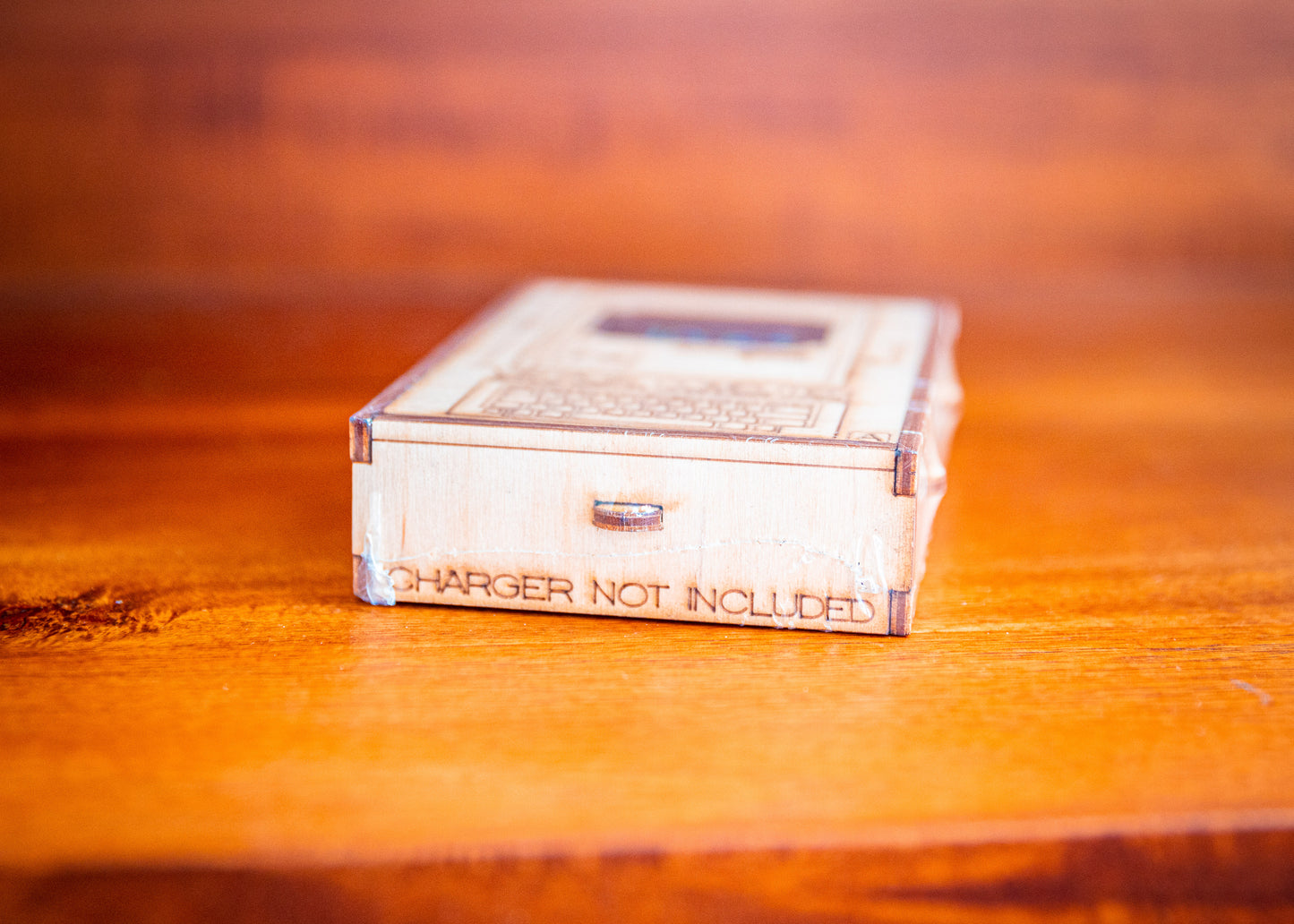 collapsed retro computer charging stand stored flat for compact packaging and gifting