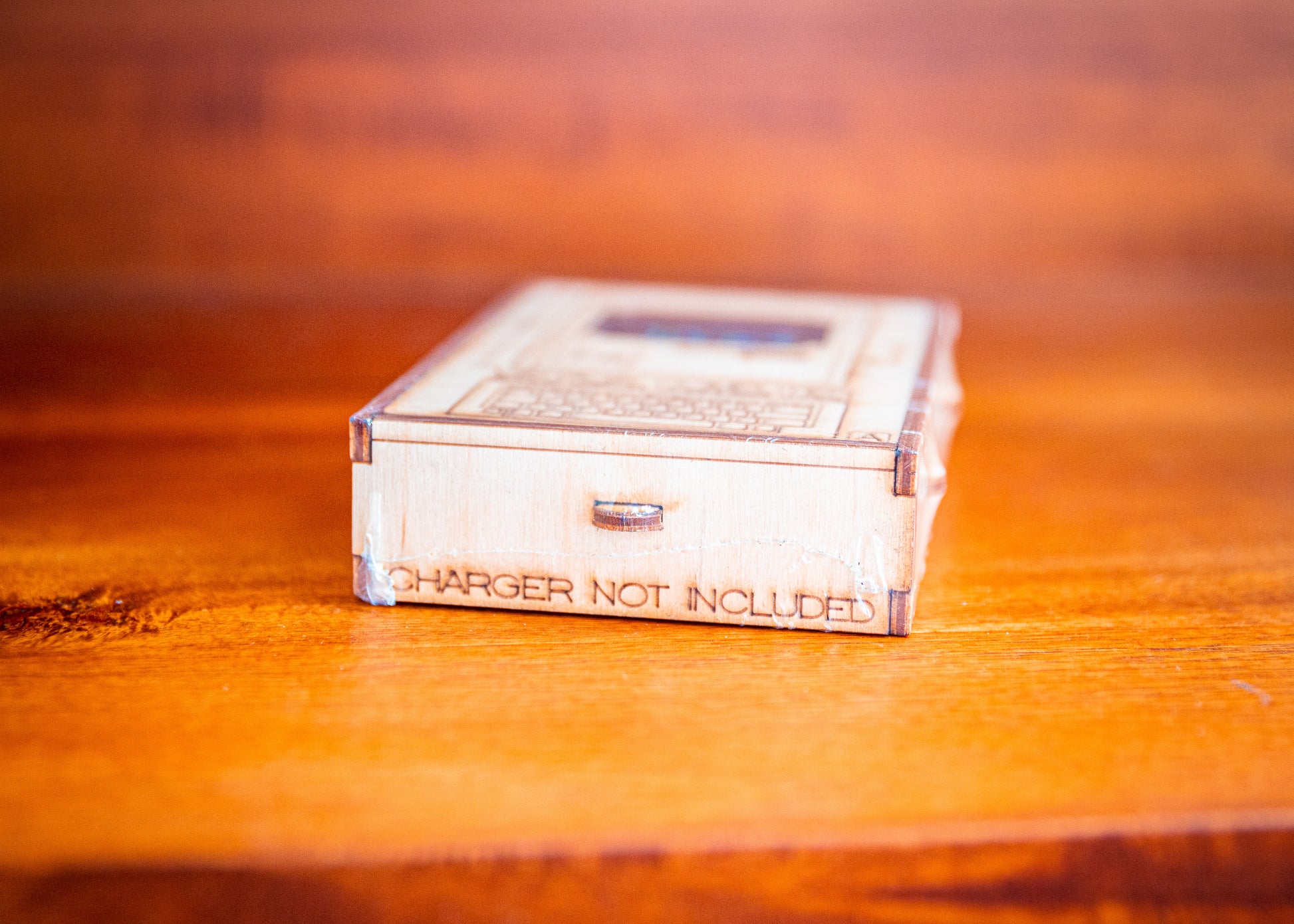 collapsed retro computer charging stand stored flat for compact packaging and gifting