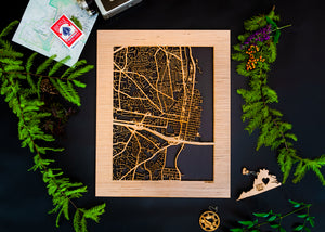 Alexandria, VA City Street Map | Modern Wood Wall Art in a Minimalist design. 2 sizes