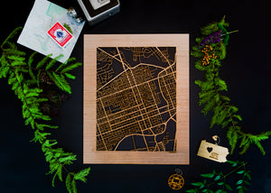 Allentown, PA City Street Map | Modern Wood Wall Art in a Minimalist design. 2 sizes