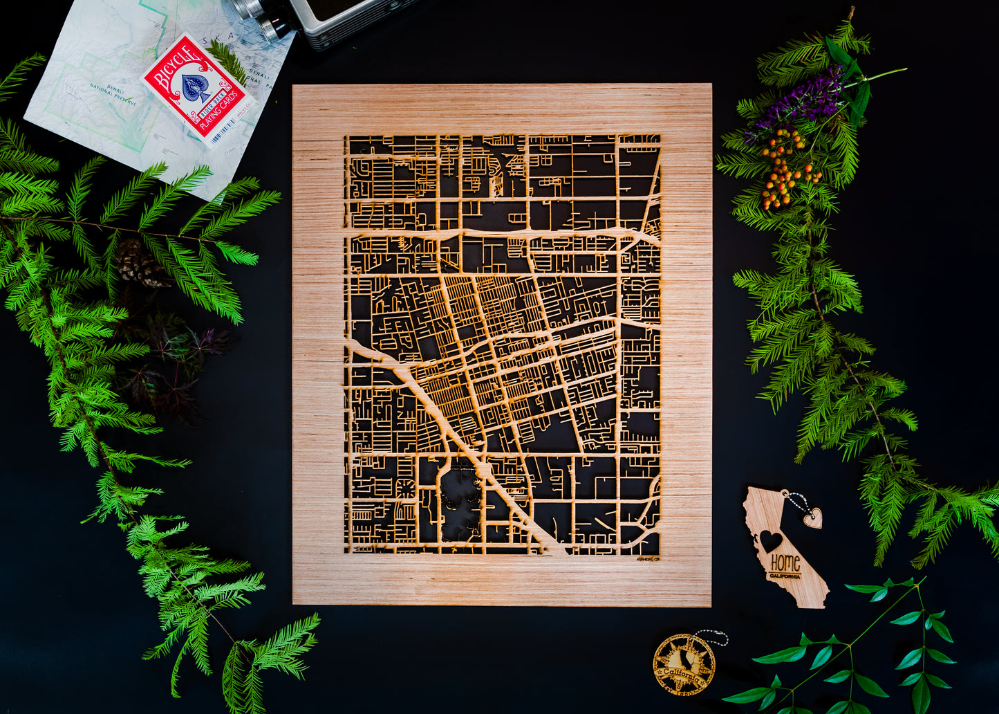 Anaheim, CA City Street Map | Modern Wood Wall Art in a Minimalist design. 2 sizes